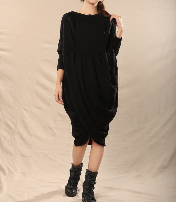 Spring Sweety Irregularity Pure Splicing Cashmere Dress
