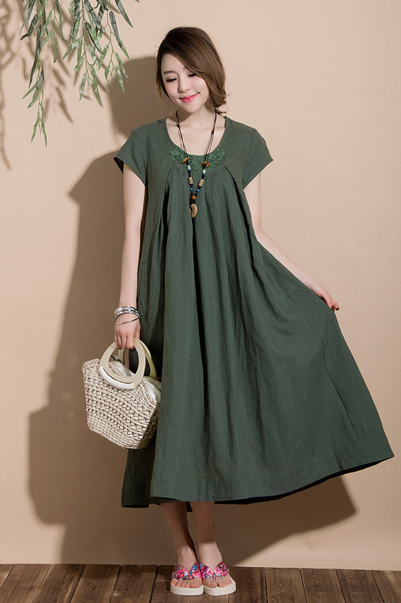 comfort linen maxi dress